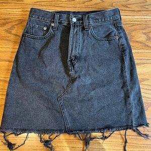 Levi’s black jean skirt.